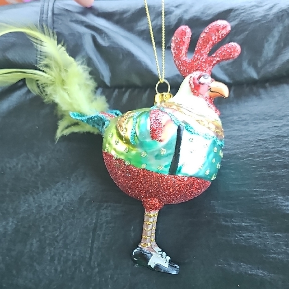 Colorful Rooster and Hen Ornaments - Picture 2 of 9